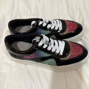 Mix No. 6 Multicolor Rhinestone Sneakers with White Laces  Never worn